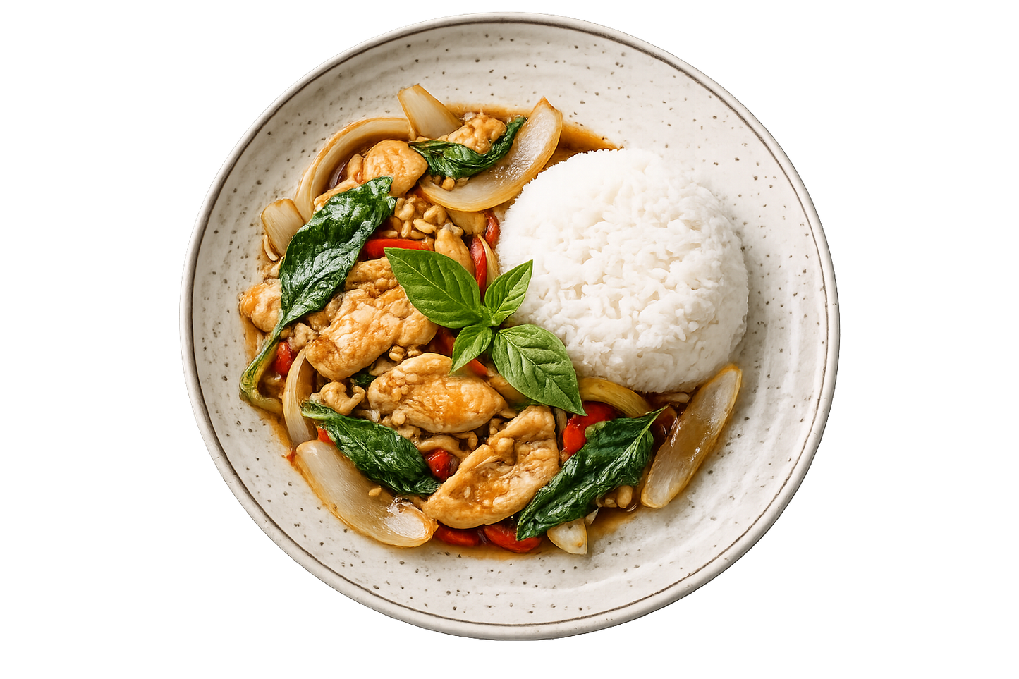Chicken & Basil Leaves